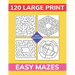 120 Large Print Easy Mazes