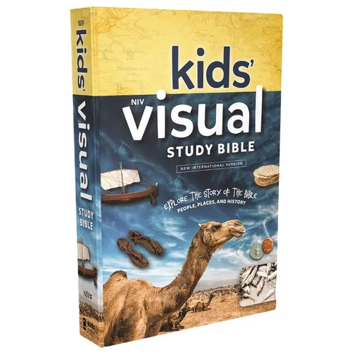 Niv, Kids' Visual Study Bible, Hardcover, Blue, Full Color Interior: Explore the Story of the Bible---People, Places, and History