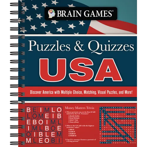 Brain Games - Puzzles and Quizzes: USA: Discover America with Multiple Choice, Matching, Visual Puzzles, and More!
