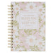 Christian Art Gifts Inspirational Journal, Bless You and Keep You Wide Ruled Notebook, Numbers 6:24 Bible Verse, Pink Floral, 192 Lined Pages W/Script
