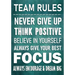 TEAM RULES - Never Give Up - Think Positive - Believe In Yourself - Always Give Your Best - Focus: Always Encourage & Dream Big - Motivational Employe