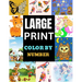 Large Print Color by Number: Easy designs coloring book for adults