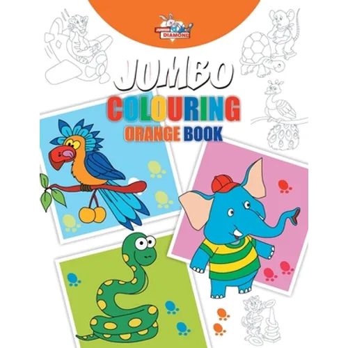 Jumbo Colouring Orange Book for 4 to 8 years old Kids Best Gift to Children for Drawing, Coloring and Painting