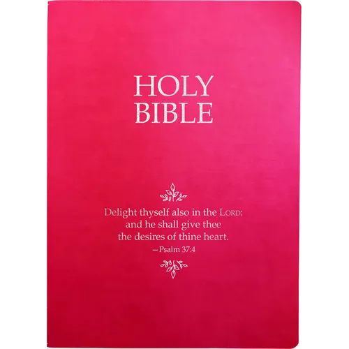 KJV Holy Bible, Delight Yourself in the Lord Life Verse Edition, Large Print, Berry Ultrasoft: (Red Letter, Pink, 1611 Version)