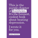 This is the purple chapter of Rainbows, the funnest, coolest book about beating depression