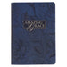 Christian Art Gifts Inspirational Zippered Journal, Amazing Grace Wide Ruled Notebook, Navy Blue Vegan Leather, 336 Lined Pages W/Scripture, (9" X 6.4