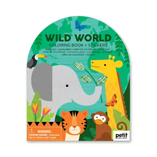 Coloring Book with Stickers Wild World