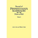 Record of Pennsylvania Marriages Prior to 1810. in Two Volumes. Volume I