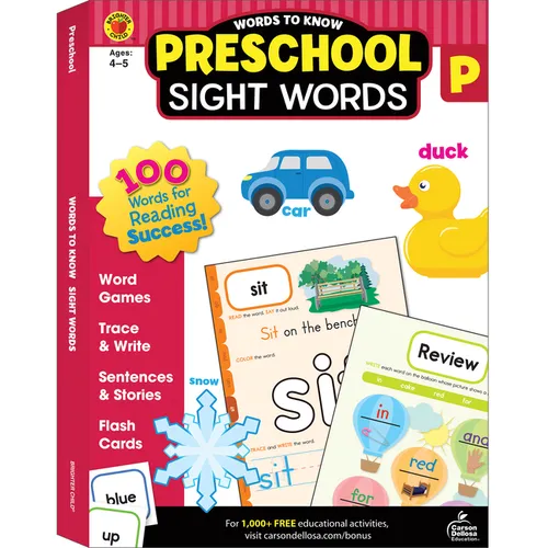 Words to Know Sight Words, Grade Preschool