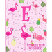 Composition Notebook E: Pink Flamingo Initial E Composition Wide Ruled Notebook