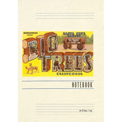 Vintage Lined Notebook Greetings from Big Trees, Santa Cruz, California