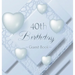 40th Birthday Guest Book: An Elegant Silver & White Frosted Heart Keepsake for a 40th Birthday - Square Hardcover Guest Sign-In Book with 105 Pages fo