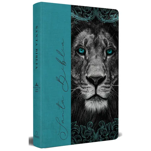 Biblia Rvr 1960 Letra Grande, Tamaño Manual, Tapa Dura de Tela León Aguamarina / Spanish Bible Rvr 1960 Handy Size Large Print Hardcover Cloth Lion Aq