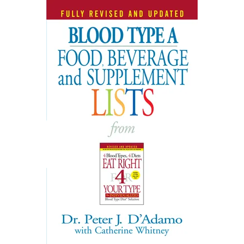 Blood Type a Food, Beverage and Supplement Lists