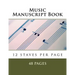 Music Manuscript Book: 12 staves per page