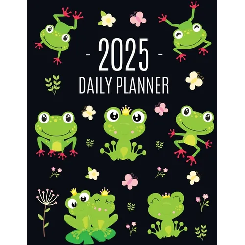 Frog Planner 2025: Funny Amphibian Monthly Agenda January-December Organizer (12 Months) Cute Green Water Animal Scheduler
