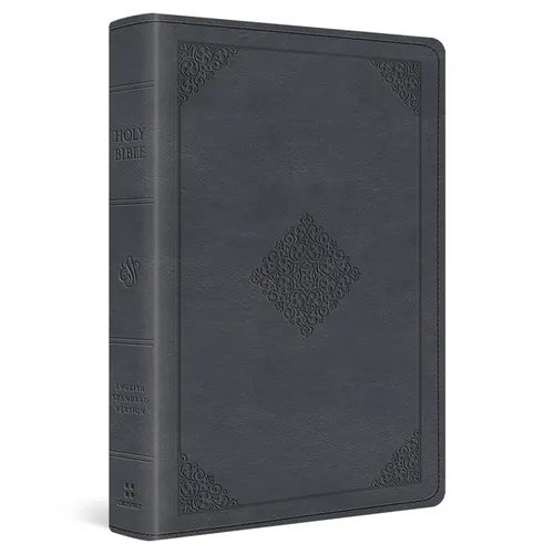 ESV Large Print Wide Margin Bible (Trutone, Slate Blue, Ornament Design)