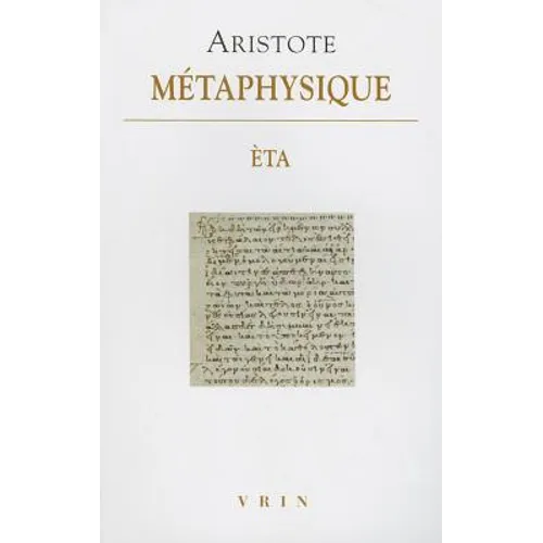 Aristote, Metaphysique Eta
