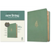 NLT Wide Margin Bible, Filament Enabled (Leatherlike, Sage Green Palm, Red Letter)