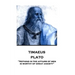 Plato - Timaeus: "Nothing in the affairs of men is worthy of great anxiety"