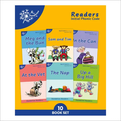 Phonic Books Dandelion Readers Set 2 Units 1-10 Sam and Tim (Alphabet Code Blending 4 and 5 Sound Words): Decodable Books for Beginner Readers Alphabe