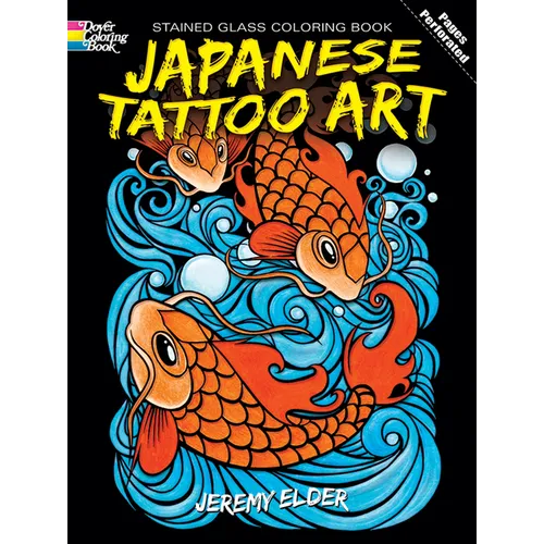 Japanese Tattoo Art Stained Glass Coloring Book