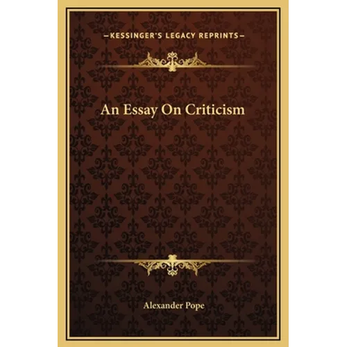 An Essay On Criticism