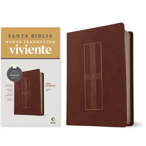 Biblia Ultrafina Ntv, Con Filament (Sentipiel, Café, Letra Roja)